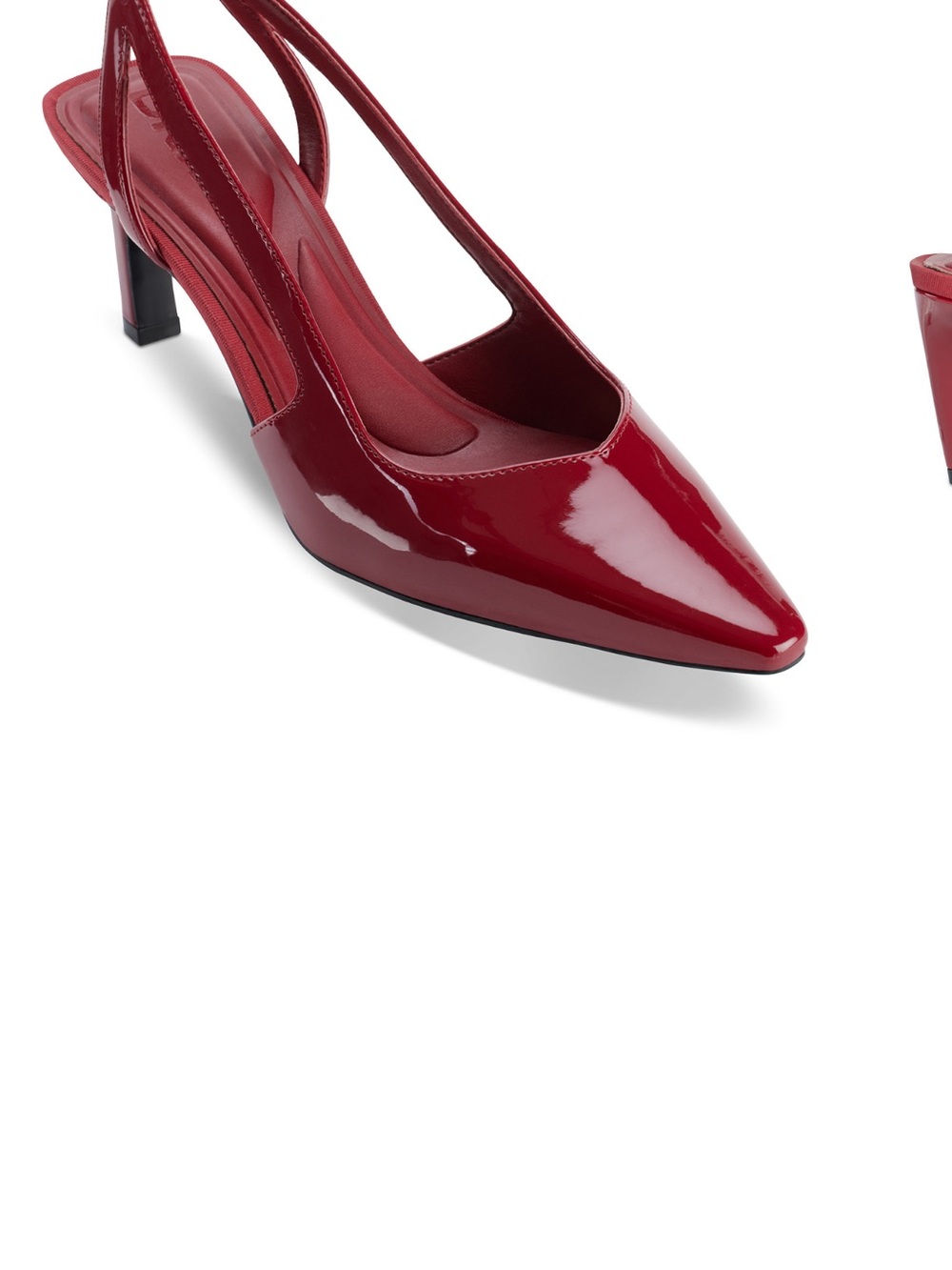 DKNY Women's Carson Pointed-Toe Slingback Pumps Ruby Red patent Heels Size 9.5